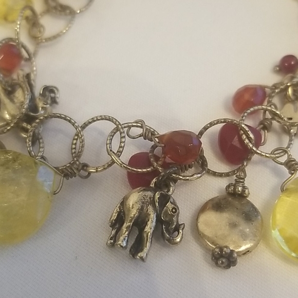 LUCKY BRAND Elephant Bracelet Yellow Red Siver - Picture 3 of 4